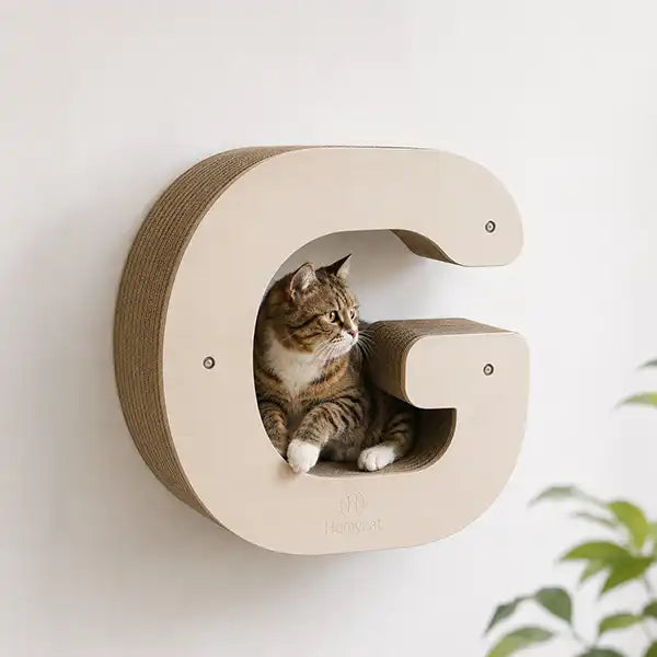 Lettre griffoir mural pour chat au choix (A à Z)