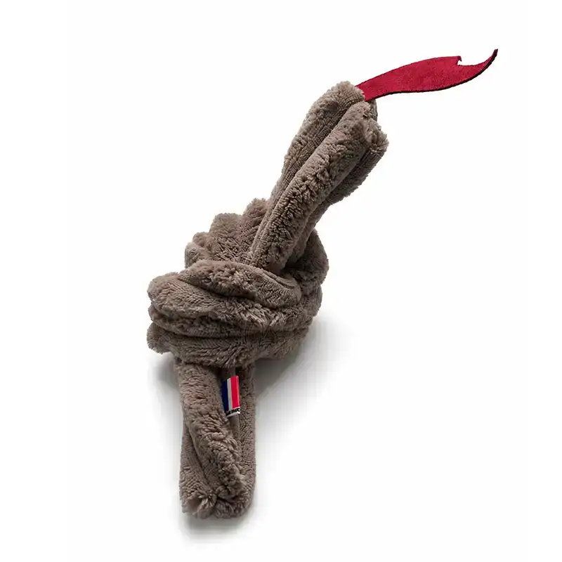jouet pour chat forme serpent long cataire france doudou peluche velours taupe