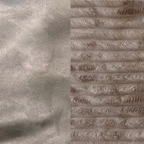 Coussins Design Chat - Velours Côtelé Taupe et Ecru