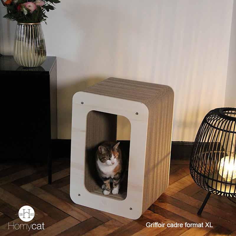 arbre-a-chat-carton-large-niche-bois-qualité-solide-france
