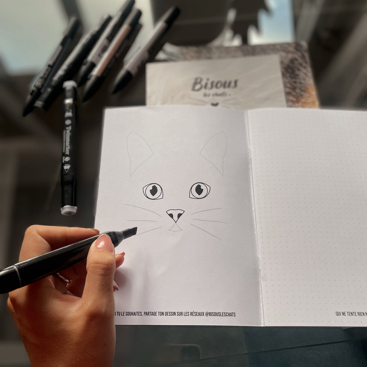 Pack de 2 Carnets - Bisous les chats - Pelage chat roux