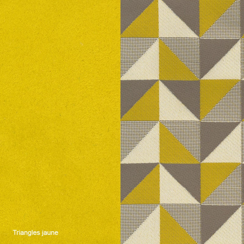 Cube triangles jaunes - Couchage pouf chat design